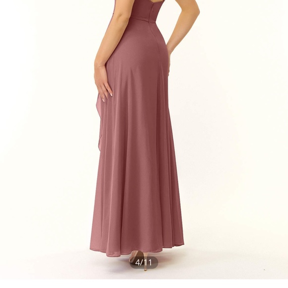 AZAZIE NAEEM A-Line Ruched Chiffon Floor-Length Dress - Picture 3 of 7